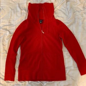 100% cashmere front full zipper sweater